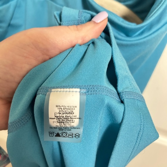 Title Nine V-Neck Strappy Built in Bra Athletic Dress Aruba Blue Size Medium - Picture 4 of 6